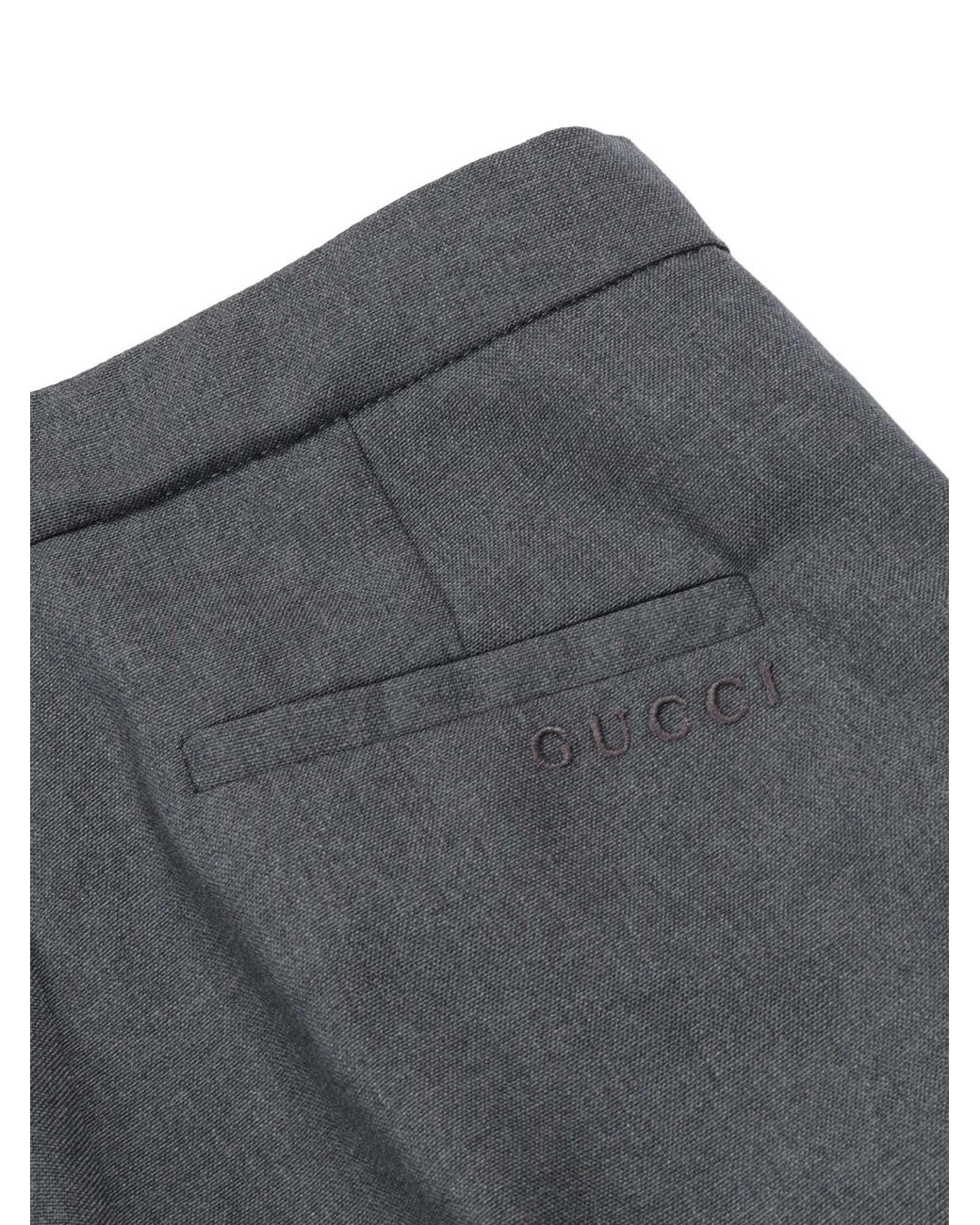 Gucci Gray J Pants Plain Stiff Wool