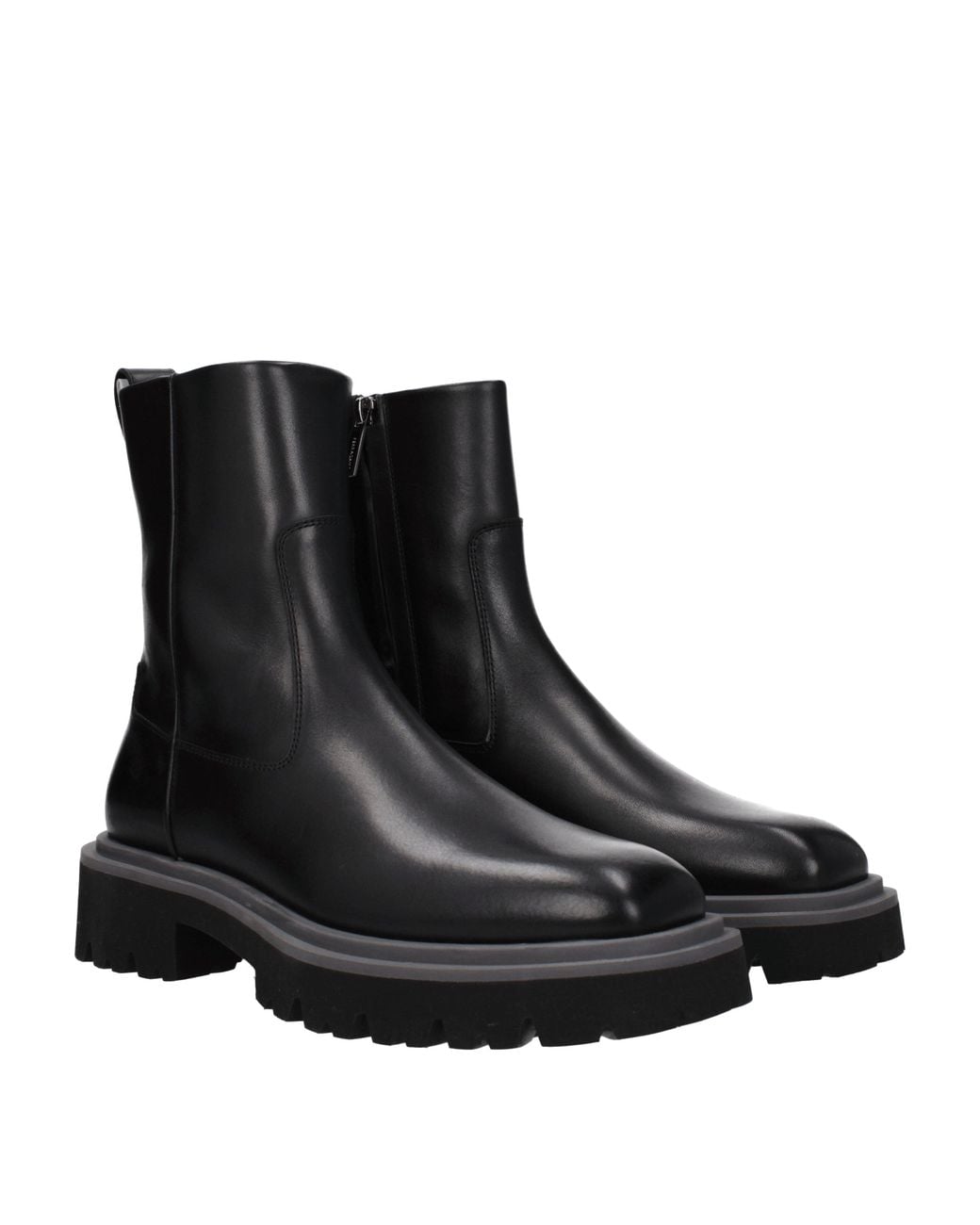 Ferragamo Black Stivaletti Fulvio Uomo Pelle Nero for men