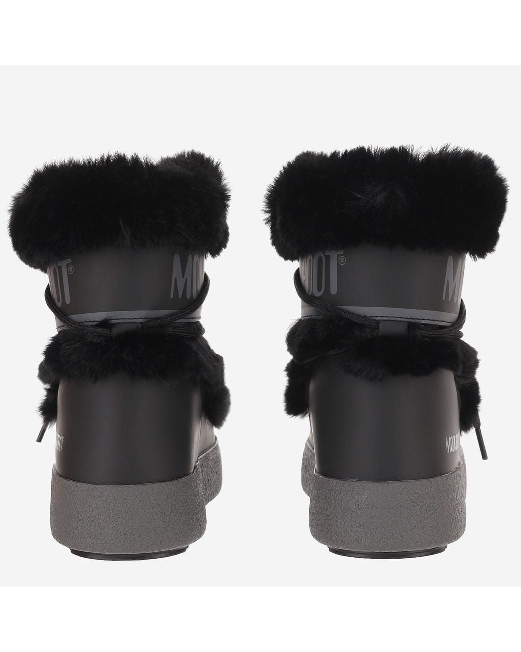 Moon Boot Black Ltrack Tube Faux Fur Ankle Boots