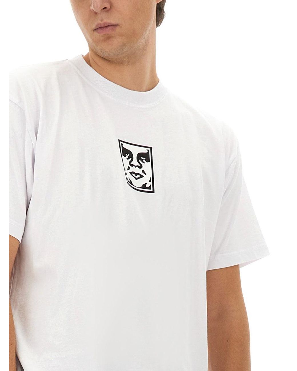 Obey White T-Shirt With Logo for men