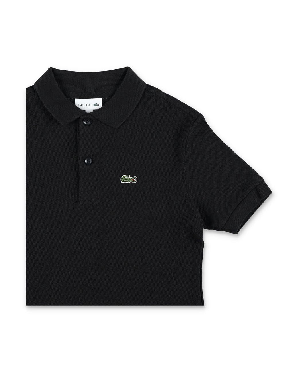 Lacoste Black Boys Short Sleeve Piqué Polo Shirt