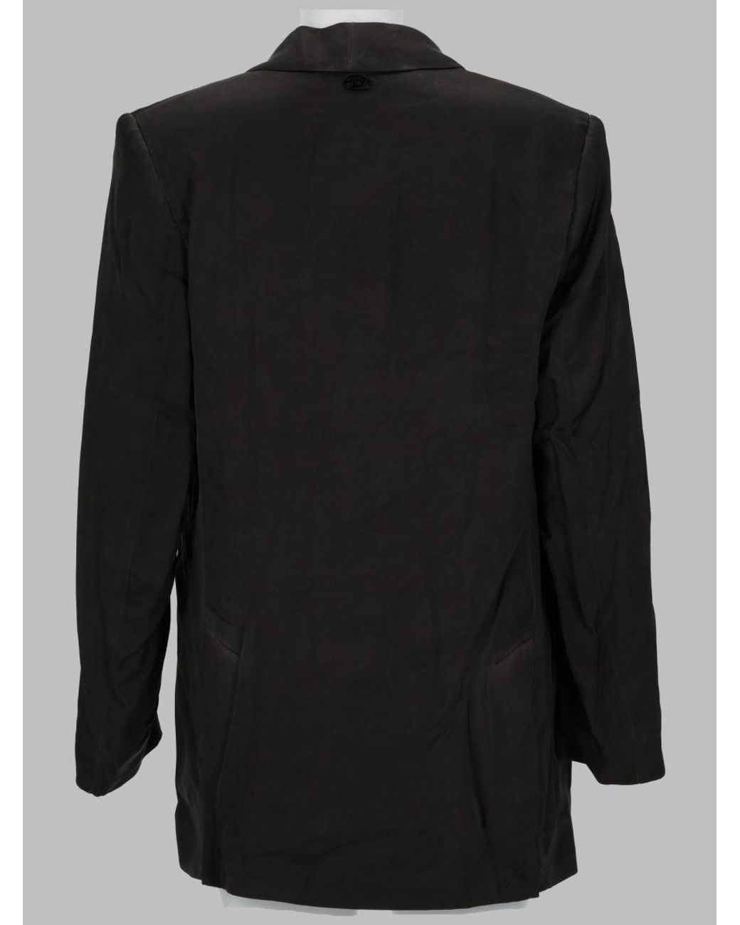 DIESEL Black Neutrals Double-Breasted Fluid Viscose Blazer