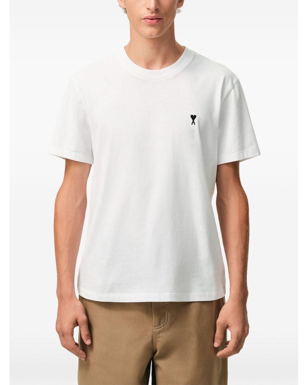 AMI White Ami De Coeur Cotton T Shirt