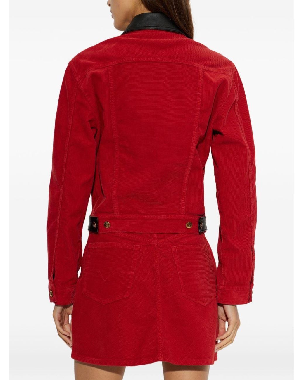 Versace Red Velvet Denim Jacket