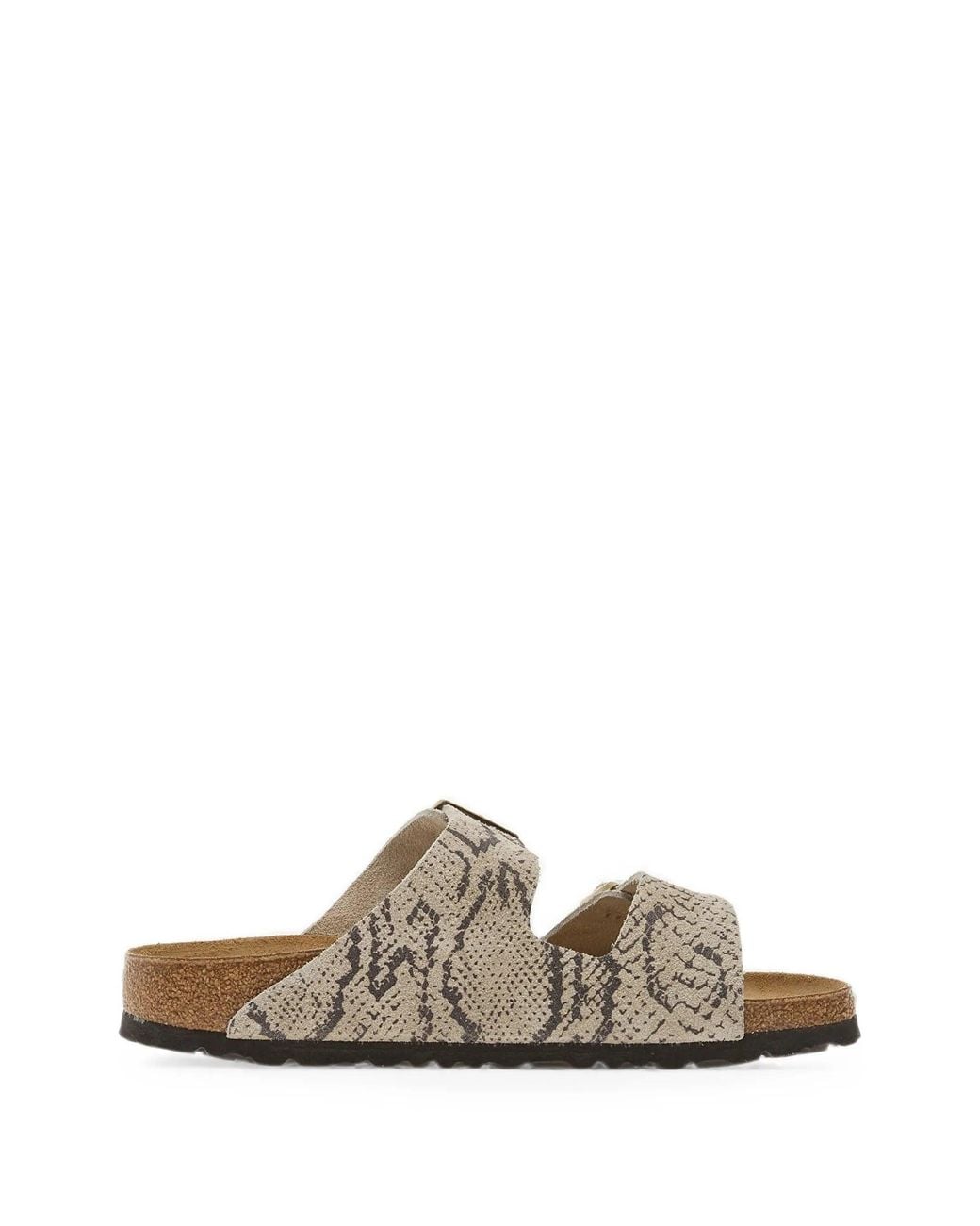 Birkenstock White Arizona Snake Oyster, Suede Leather