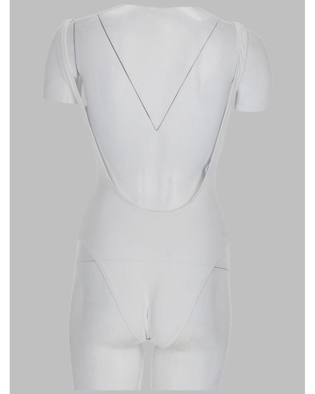 Moschino White One-Piece Teddy Swimsuit Polyamide Swim Shorts