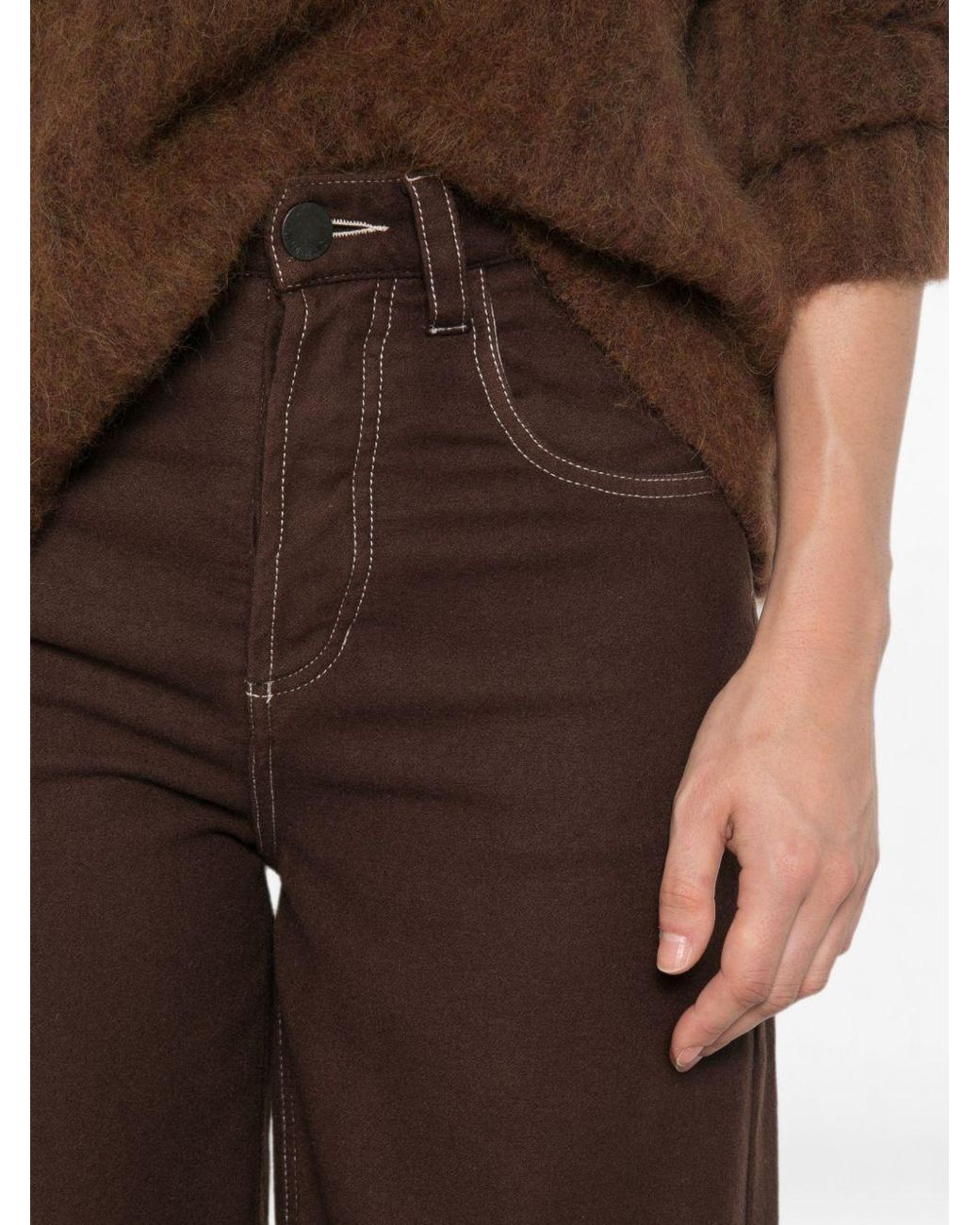 Uma Wang Brown Phyllis Wool Blend Trousers