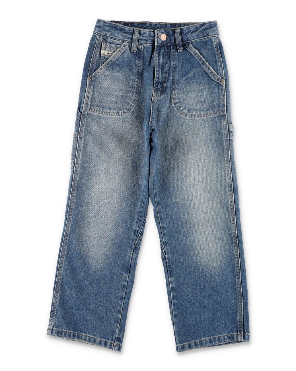 DIESEL Blue Boy's Wide-Leg Utility Jeans