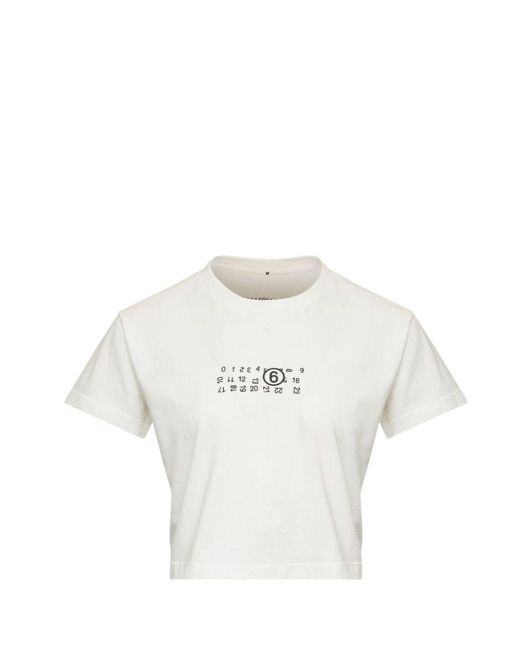 MM6 by Maison Margiela White Logo Cotton T Shirt