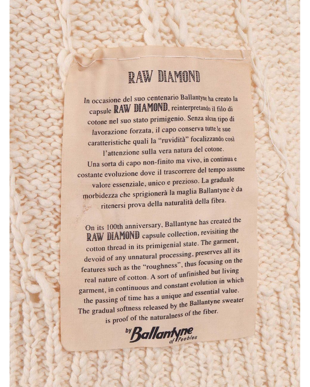 Ballantyne Natural R Neck Pullover Cotton Crewneck for men