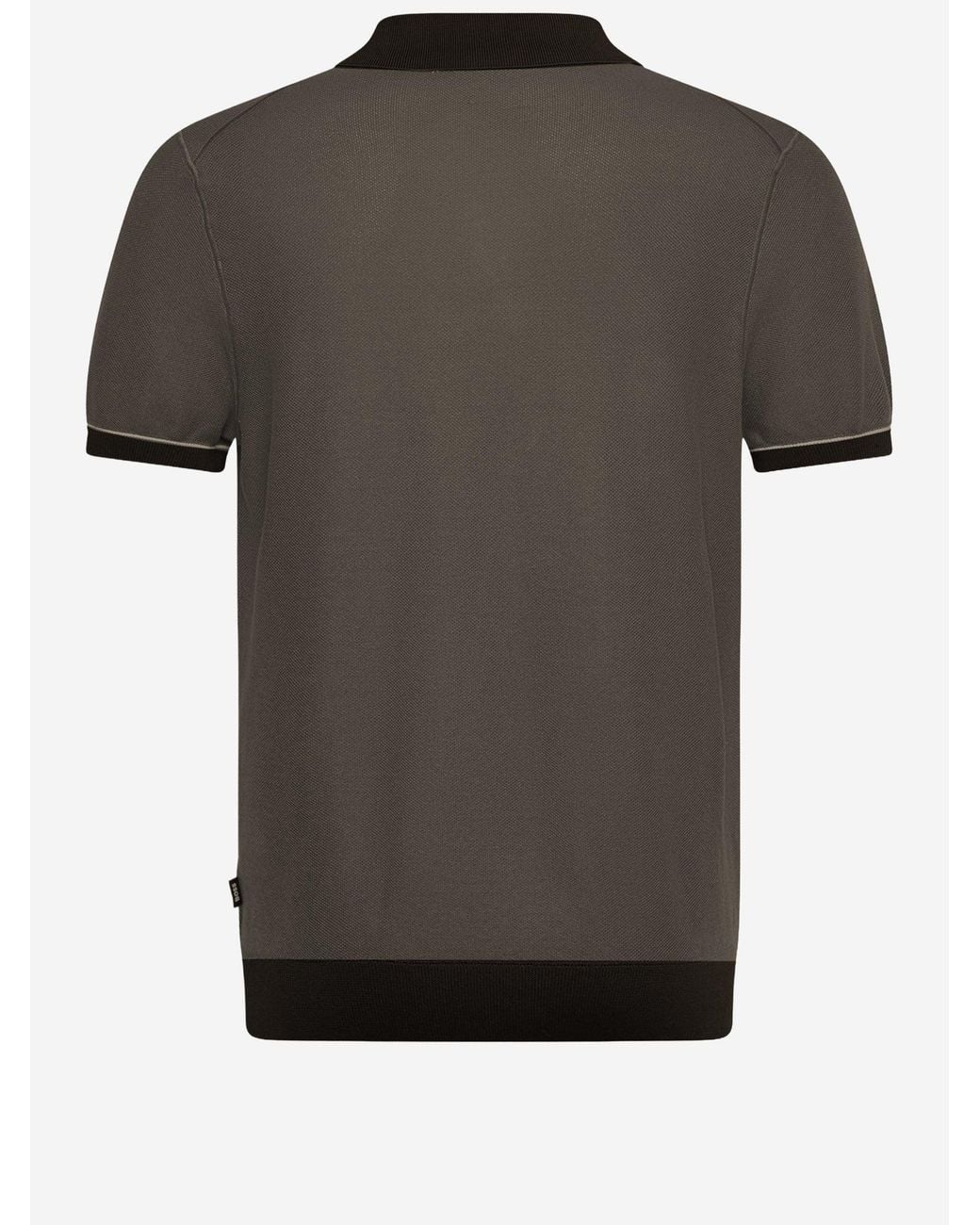 Boss Gray Cotton Blend Polo Shirt