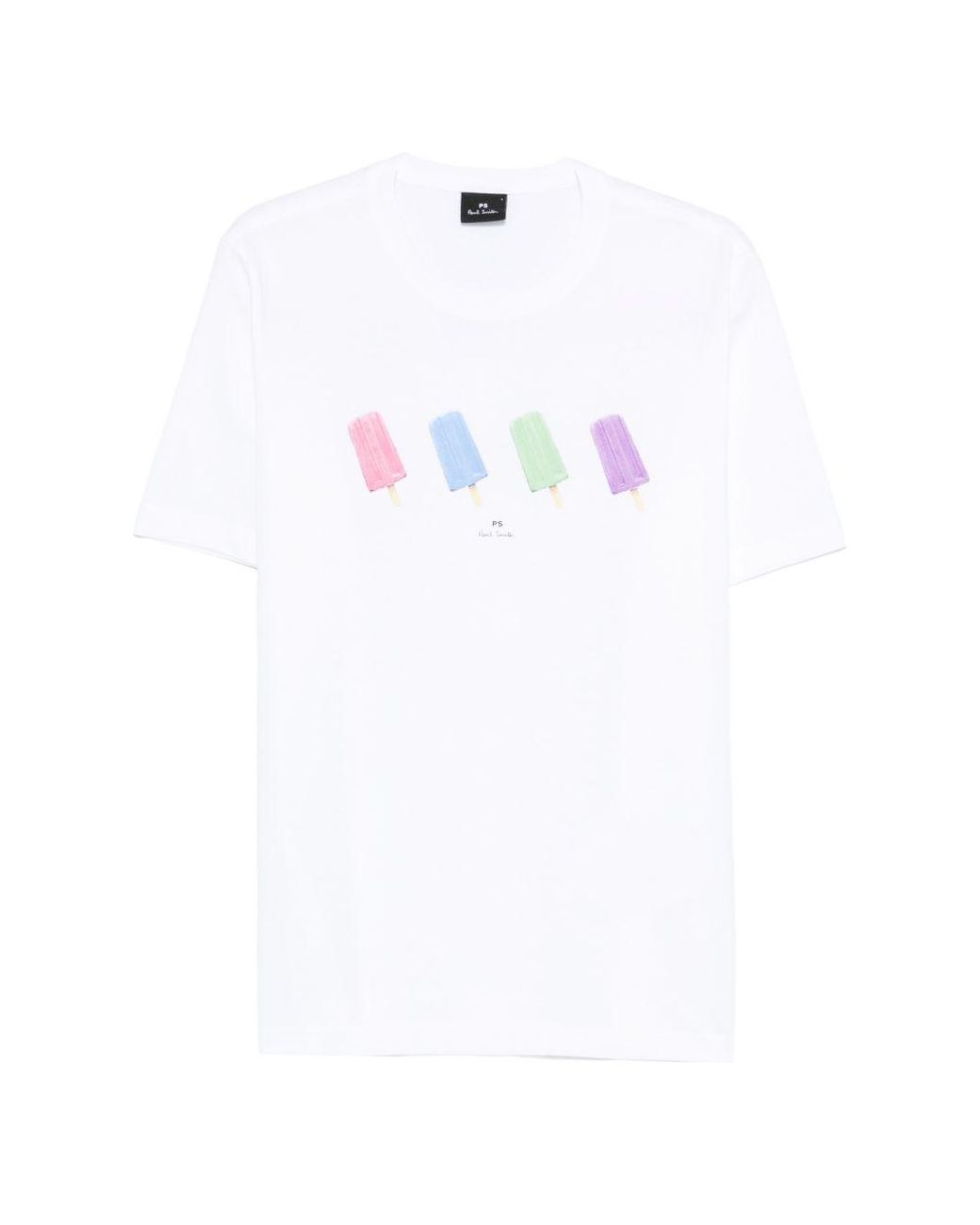 Paul Smith White Printed Cotton T Shirt