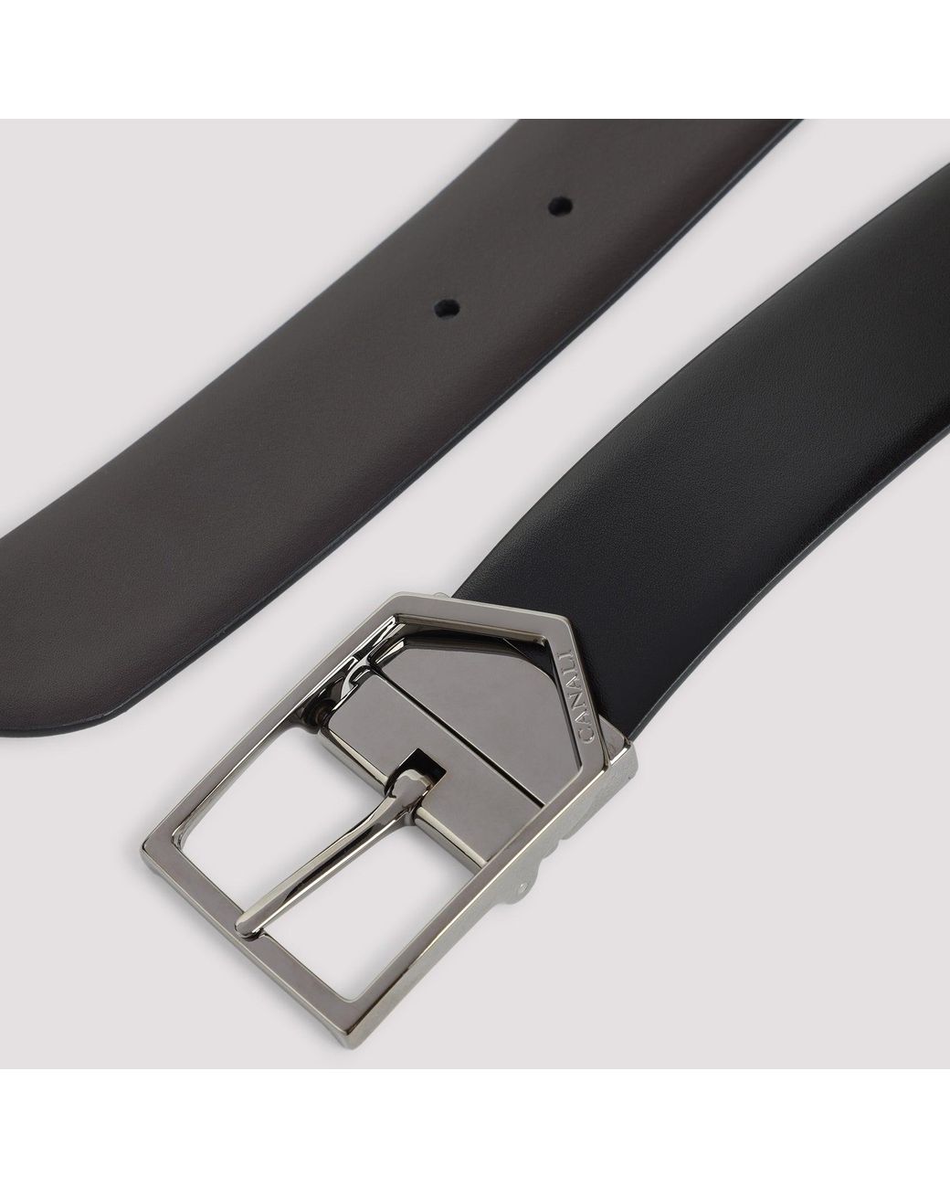 Canali Accessoires ,Zwart ,Leer Omkeerbare Zwarte Leren Riem in het Black voor heren