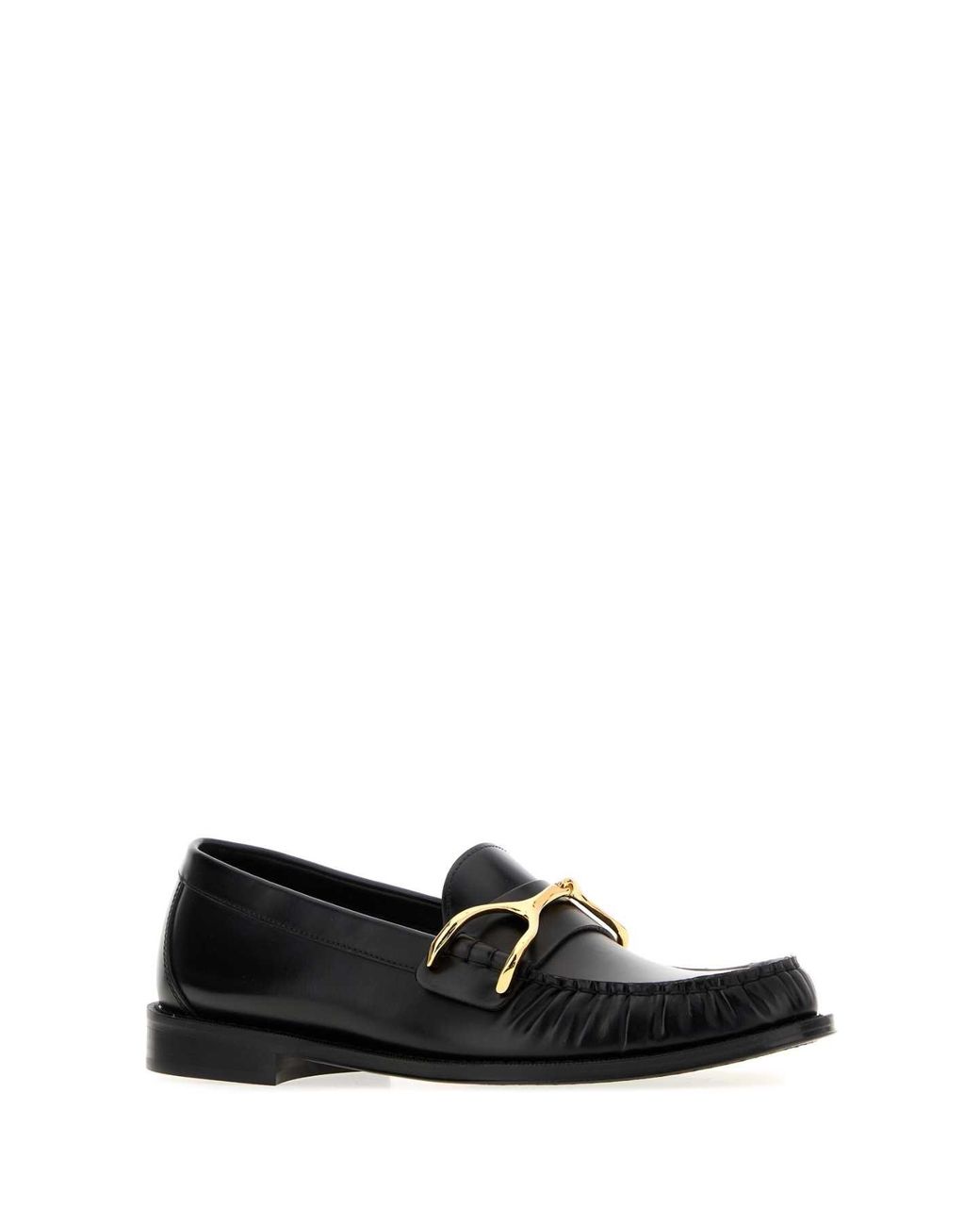 McQueen Black Leather Wishbone Loafers