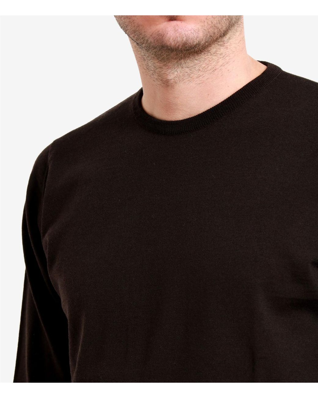 John Smedley Trui Bruin in het Black voor heren