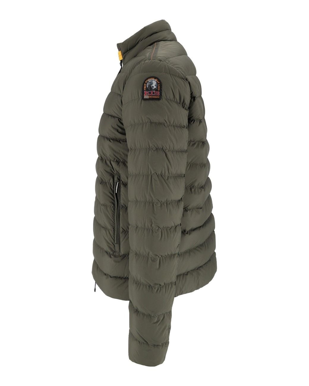Parajumpers Green Ugo Quilted Zippered Pockets Down Jacket for men