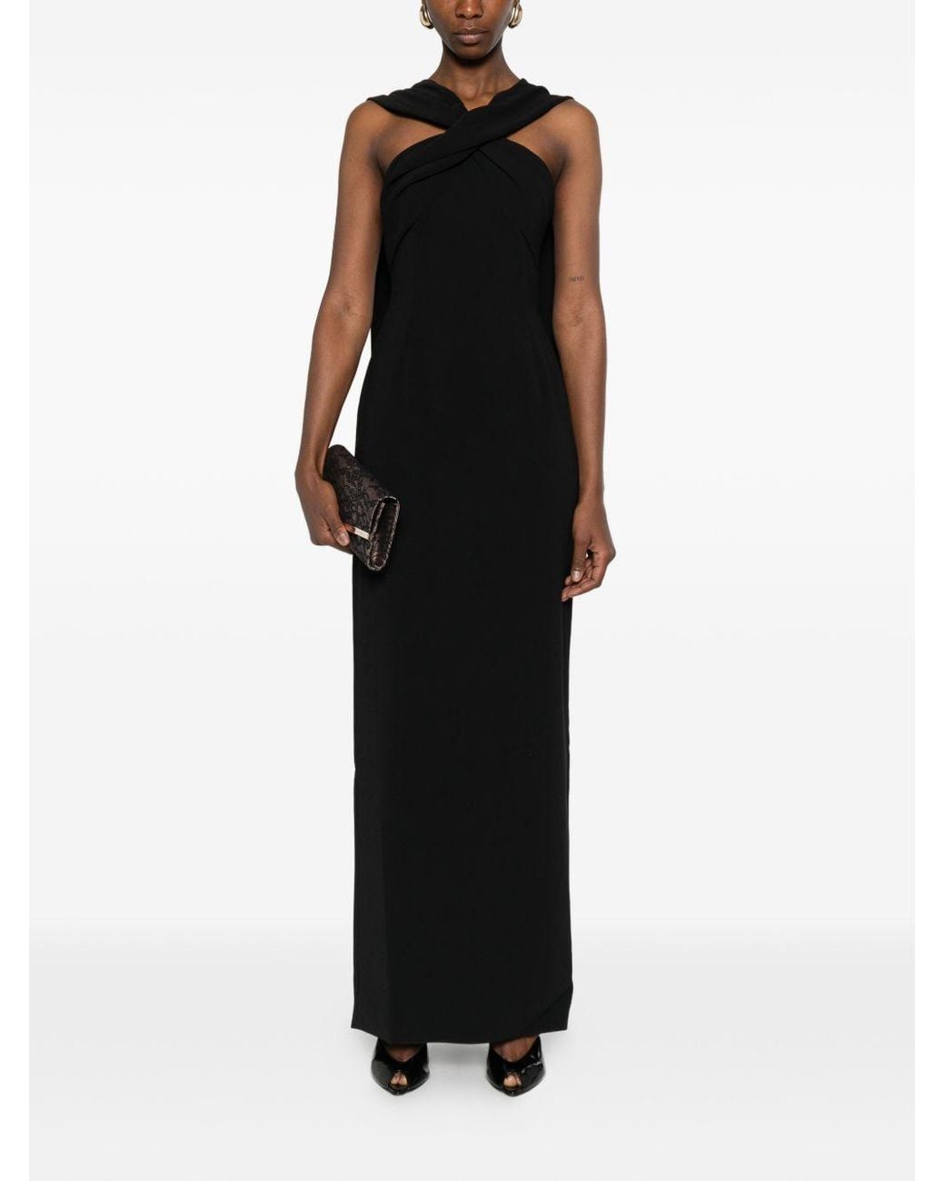 Solace London Black Rona Maxi Dress