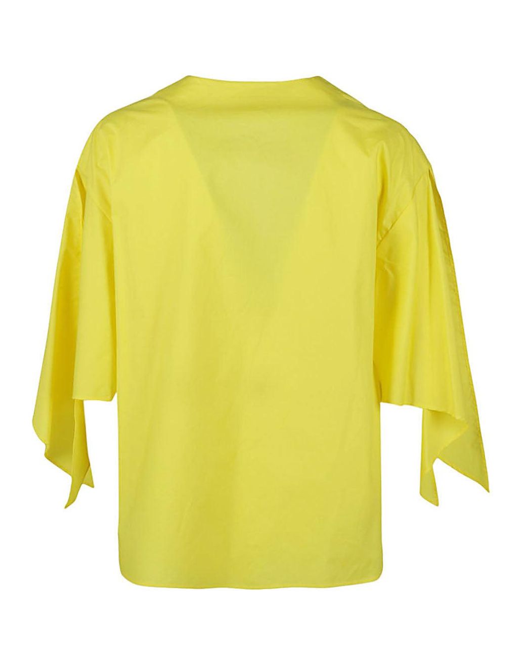 Psophia Yellow Cotton V Neck Top