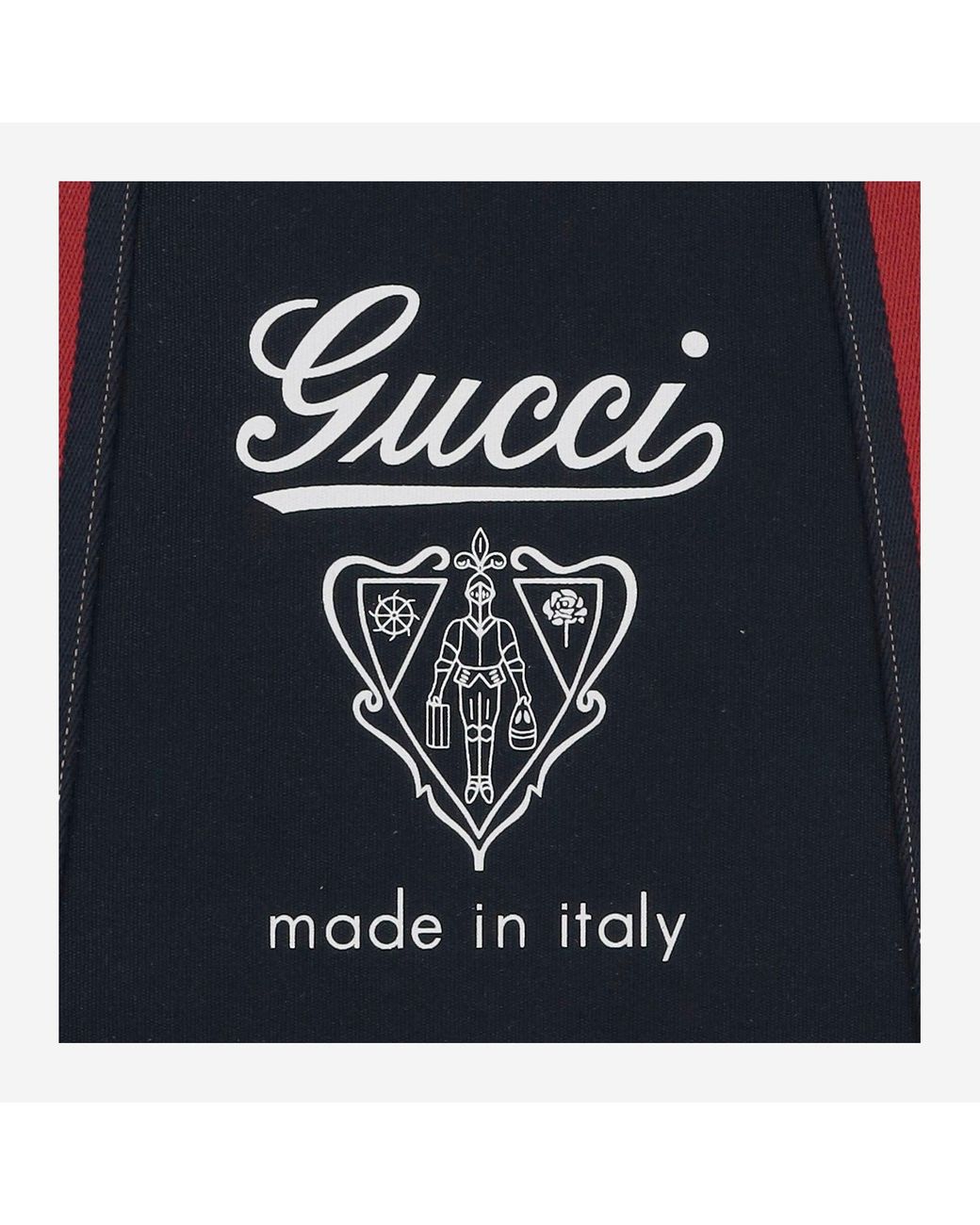 Gucci Blue Printed Fabric Bag Medium Size With Web Detail