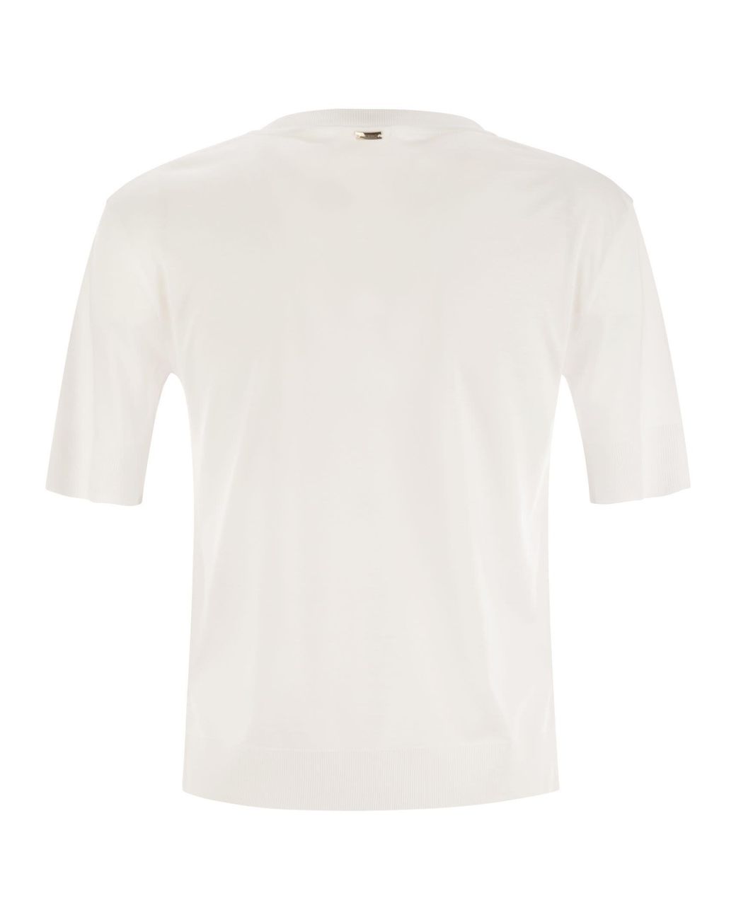 Herno White Lyocell And Cotton T-Shirt