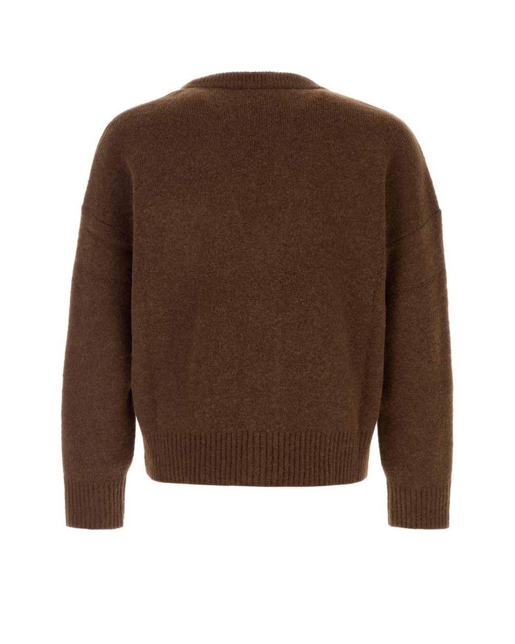 AMI Brown V Neck Cardigan for men