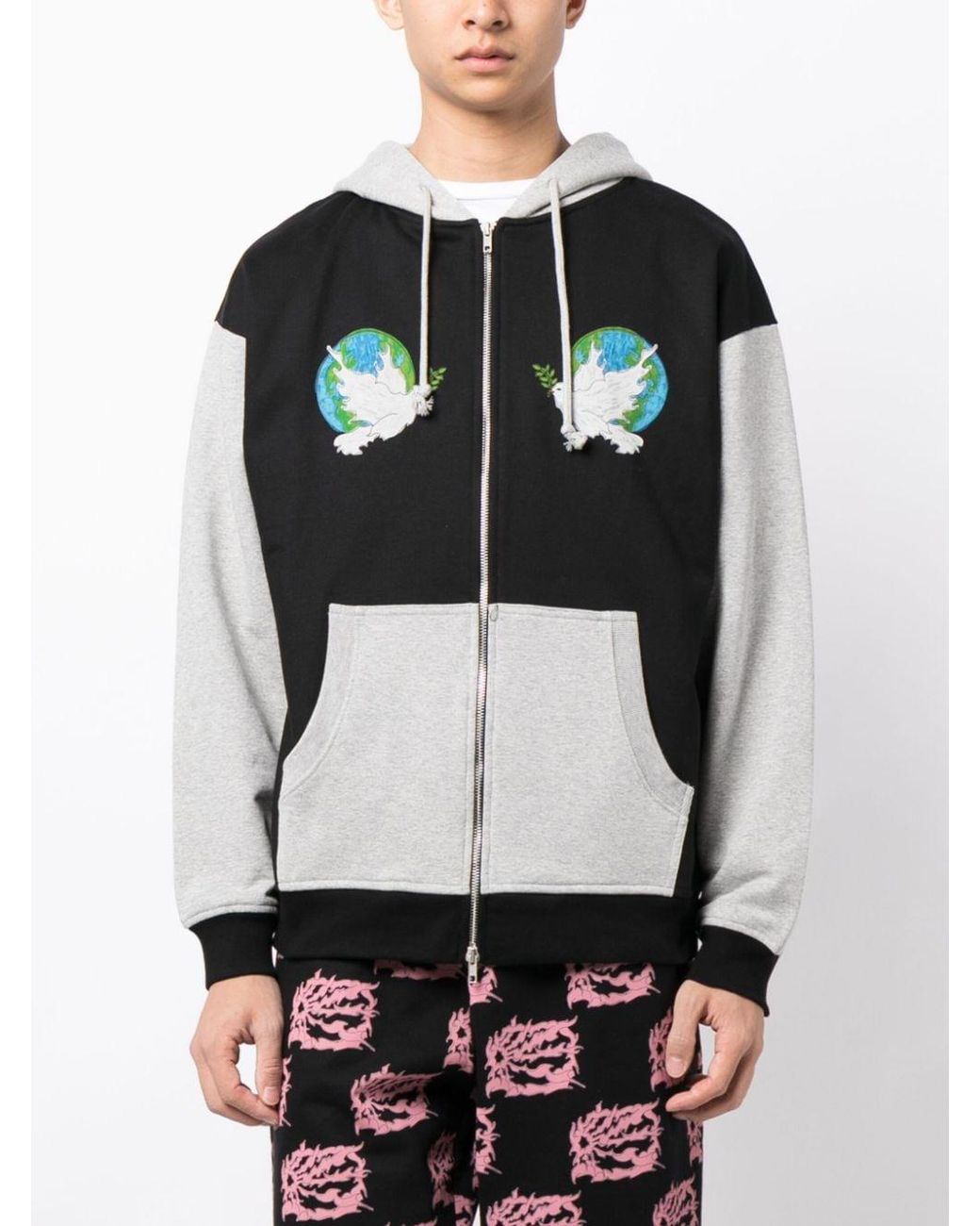 Rassvet (PACCBET) Black Dove Peace Zipped Hoodie Knit for men