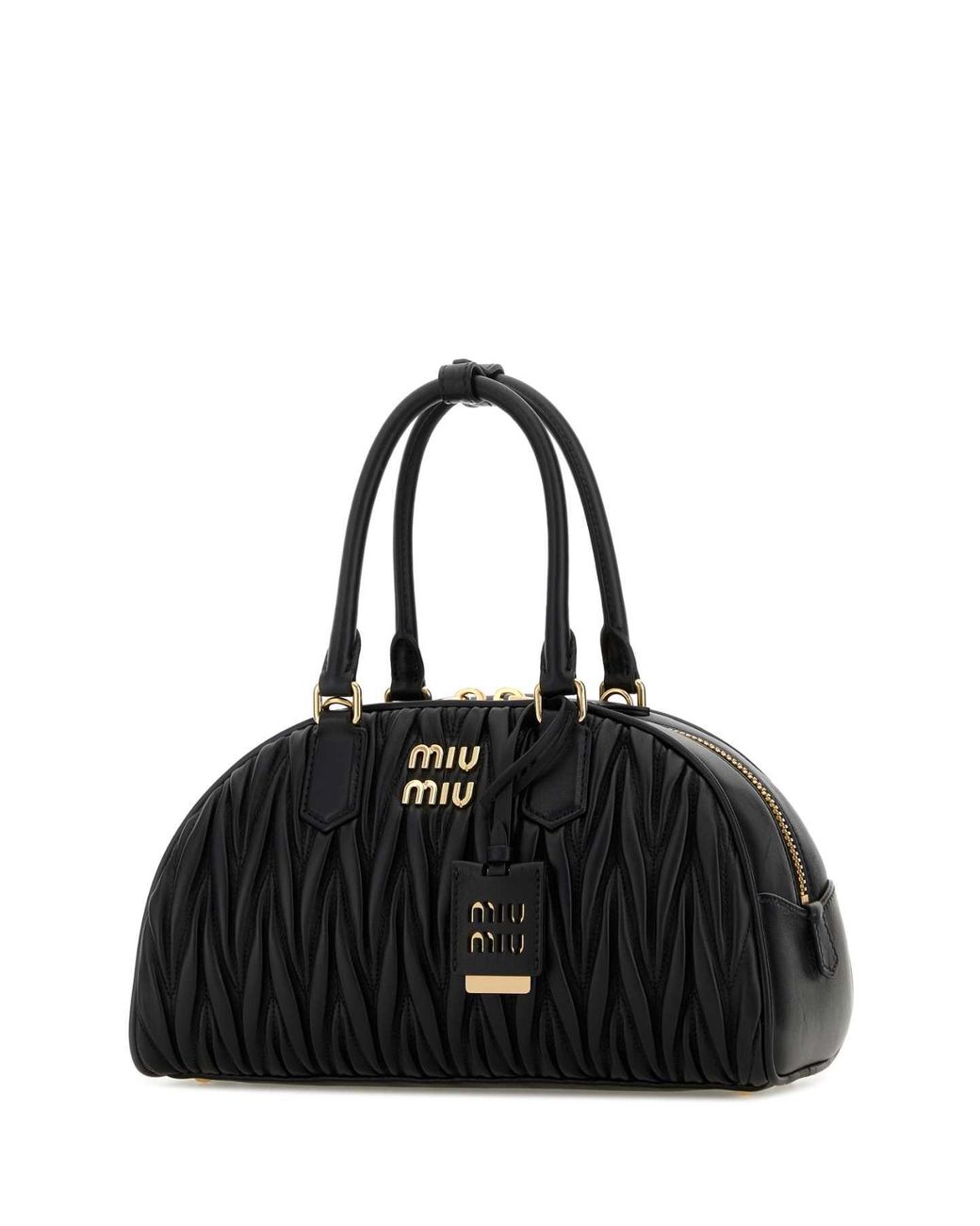 Miu Miu Black Nappa Leather Arcadie Handbag