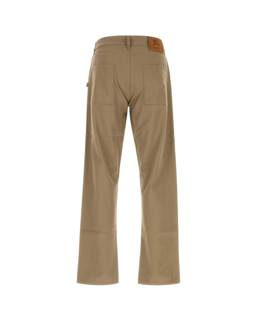 Burberry Natural Flat Front Pants for men