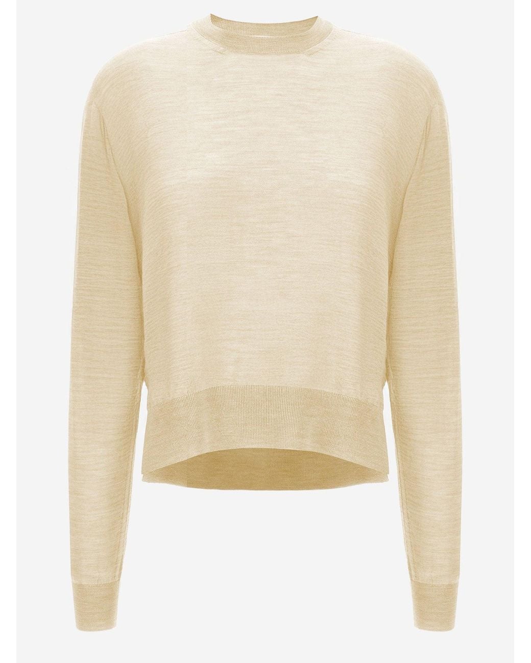 Jil Sander Natural Wool And Cashmere Blend Sweater