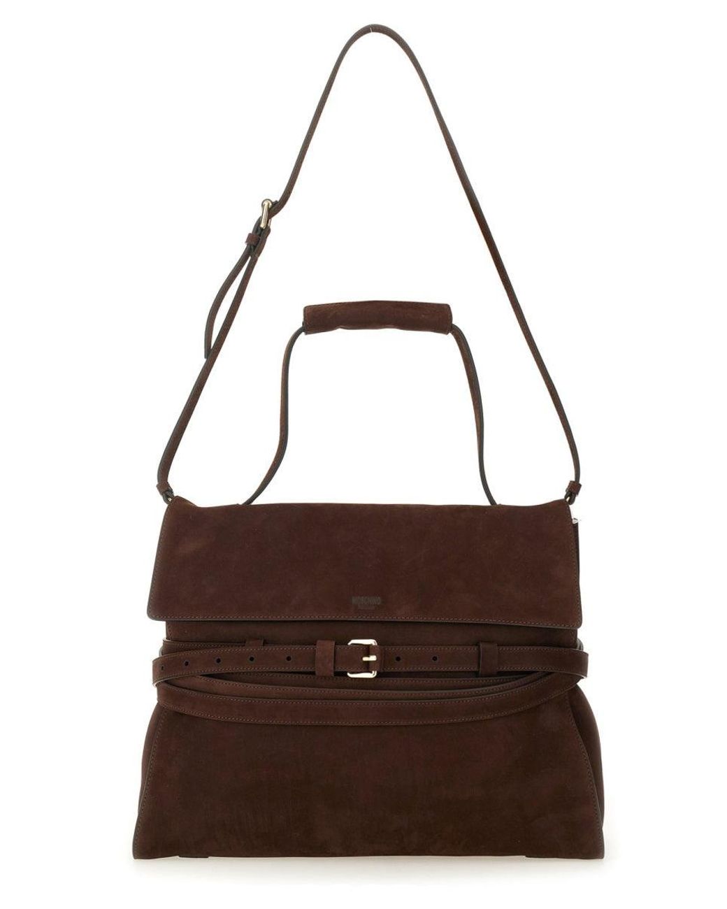 Moschino Brown "Tie Me" Medium Bag
