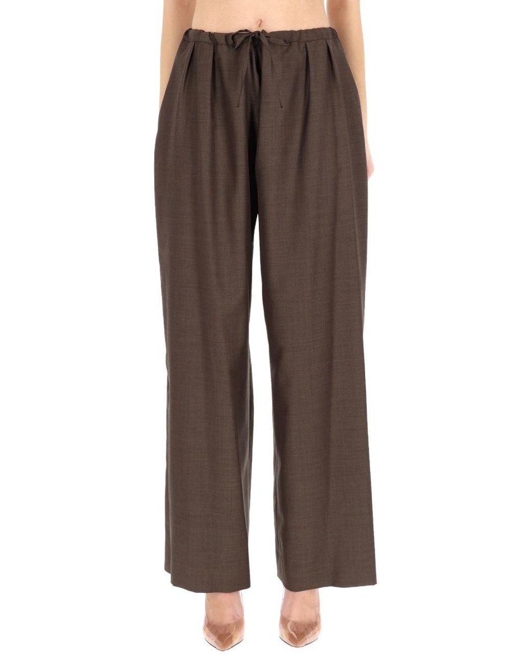 Loulou de Saison Brown Virgin Wool Trousers