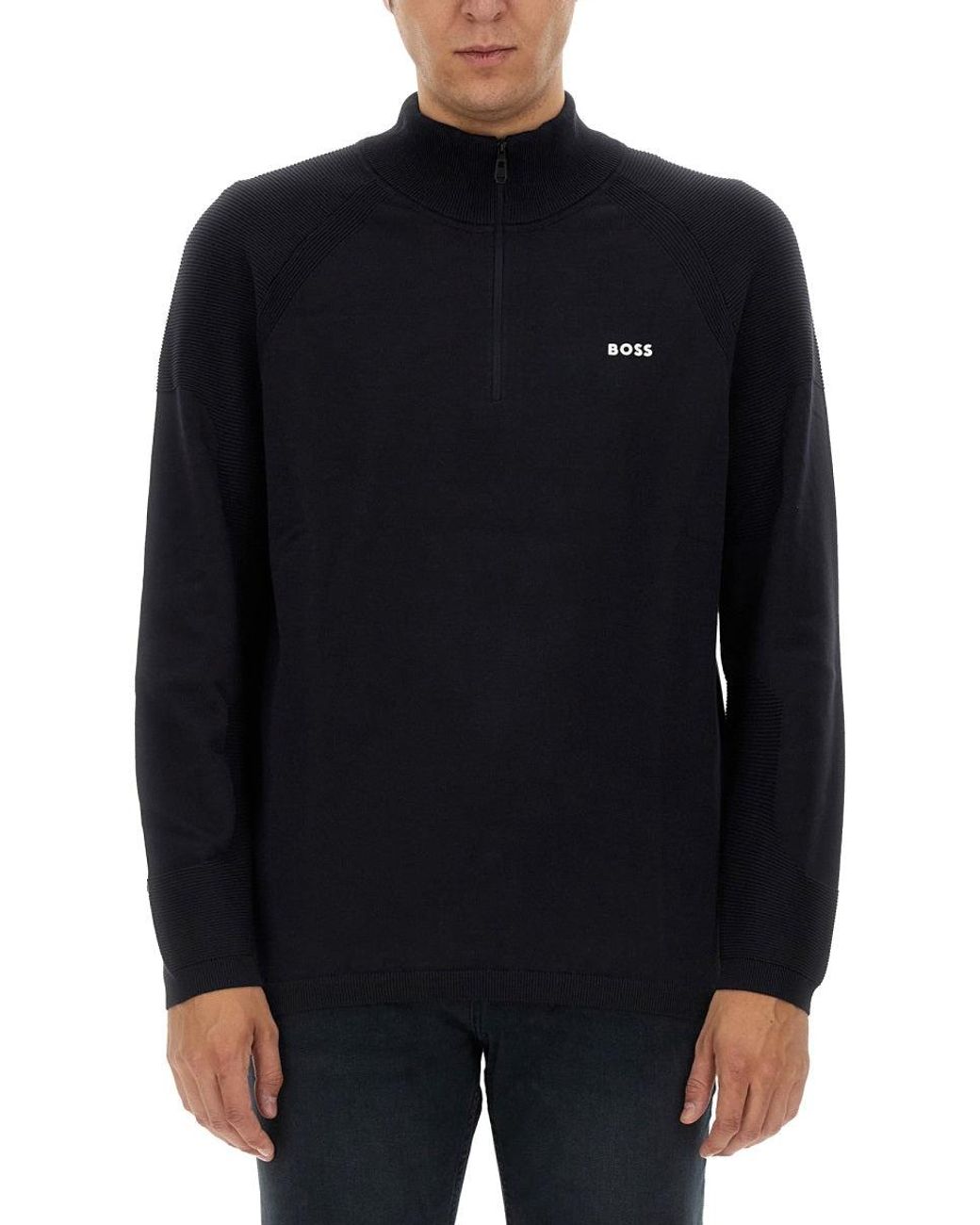Boss Blue Sweatshirt With Logo for men