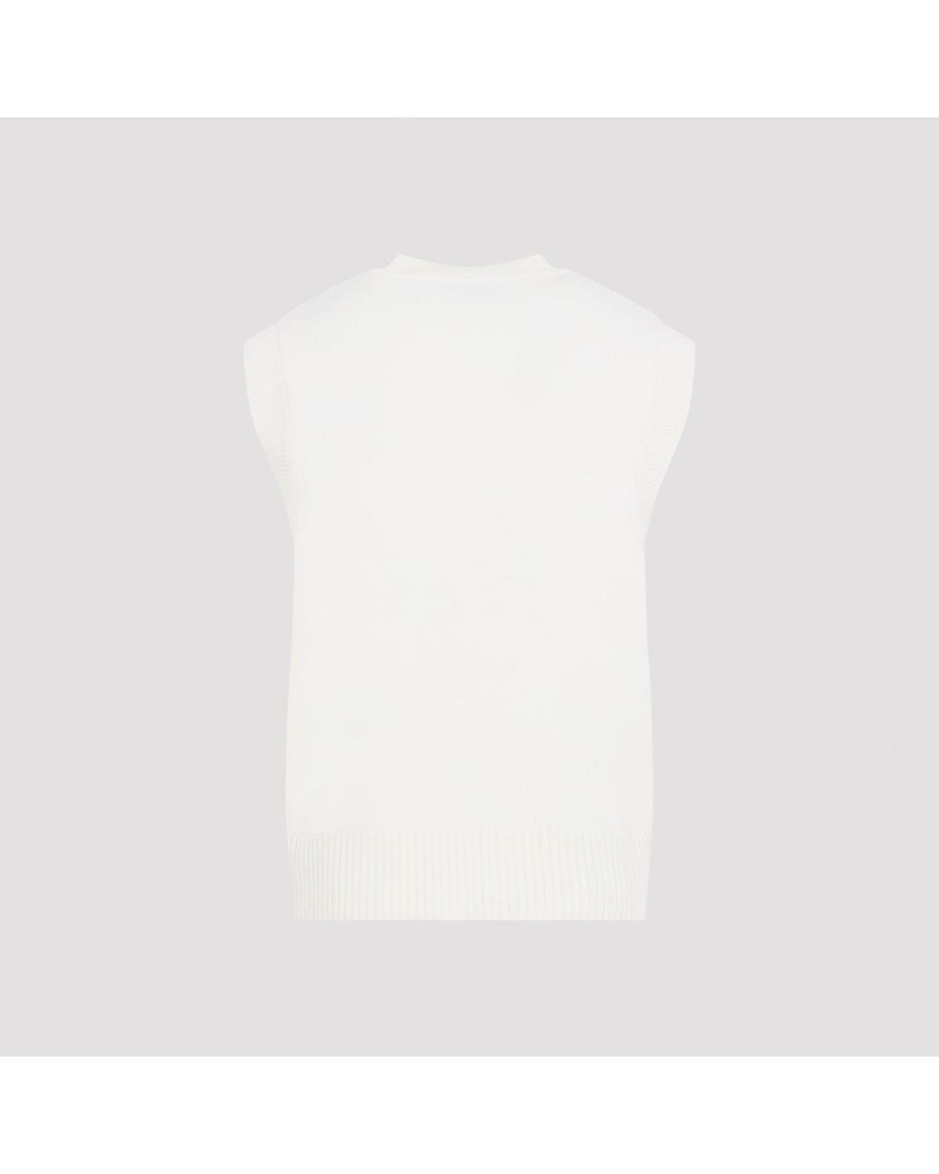 AMI White Adc Sleevless Sweater for men