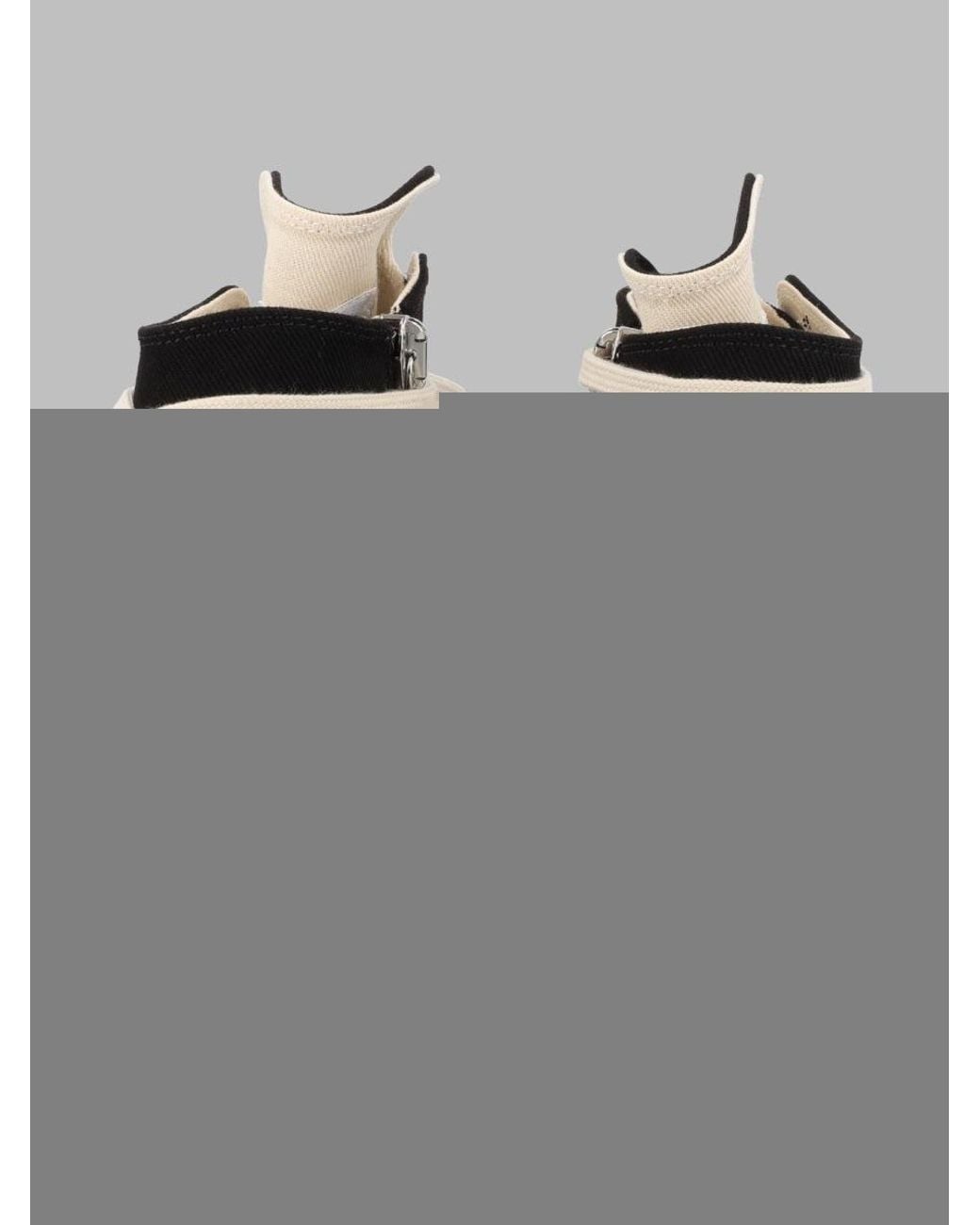 Rick Owens Black High-Top Canvas Lace-Up Sneakers for men