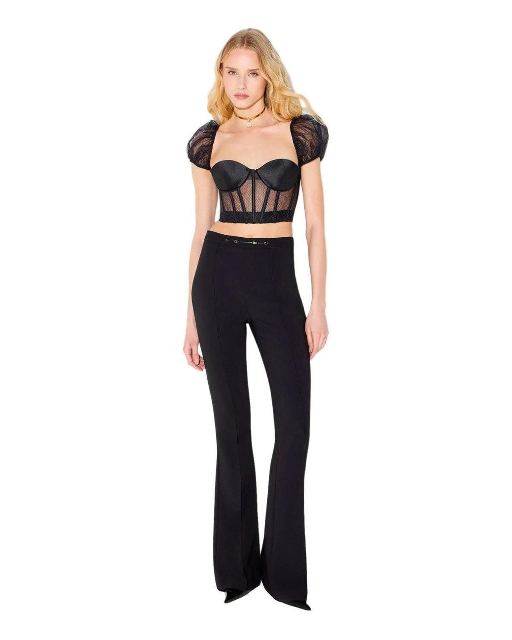 Elisabetta Franchi Black Flared Trousers