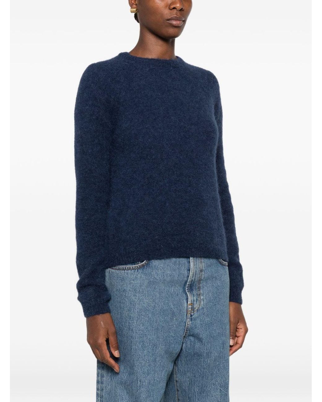 Base London Blue Wool Crewneck Sweater
