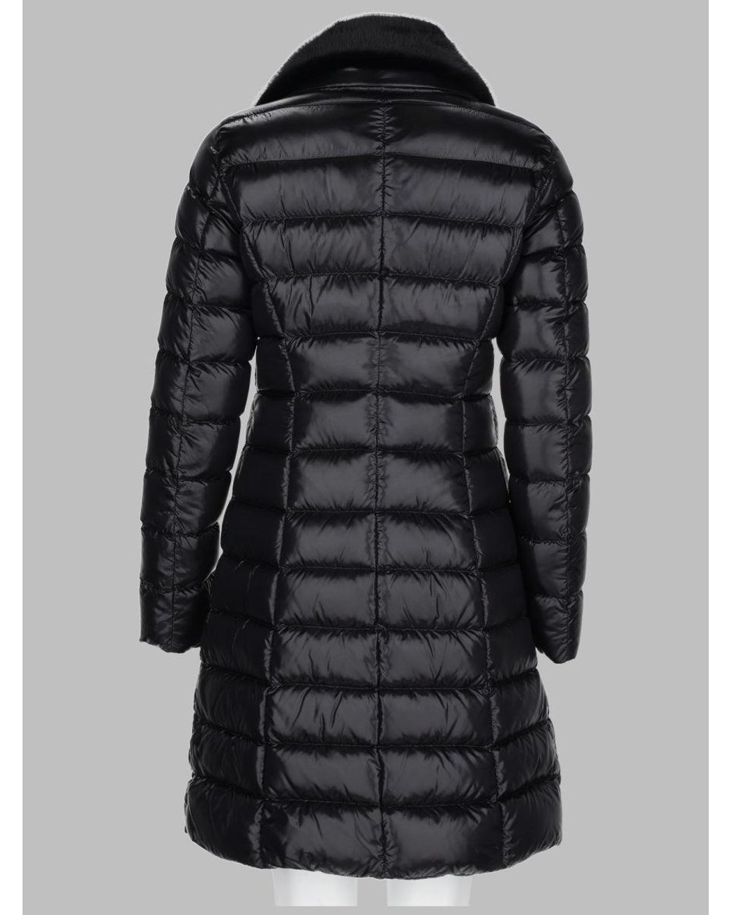 Herno Black Quilted Long Down Jacket Polyamide Trench & Raincoats
