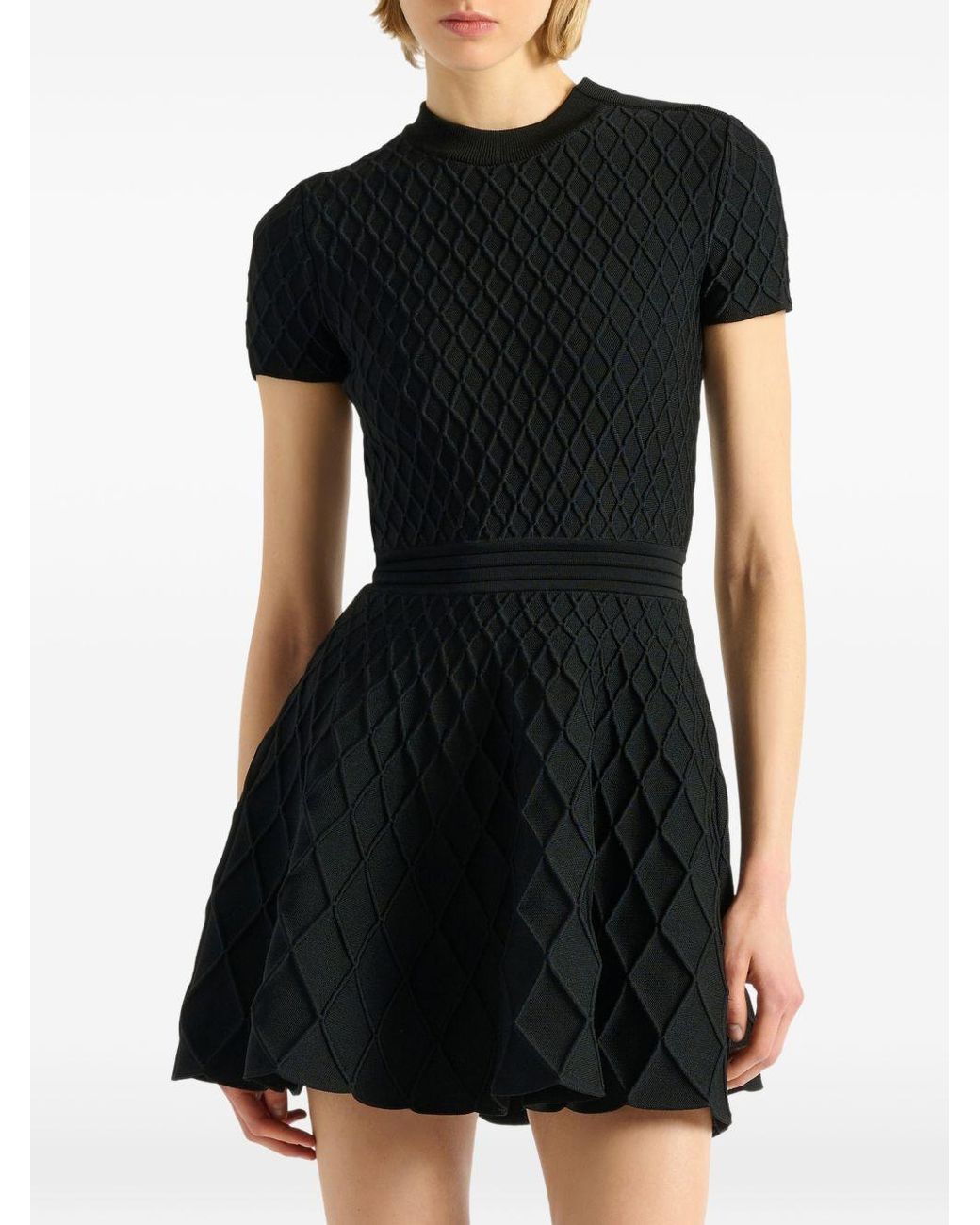 Balmain Black Flared Mini Dress
