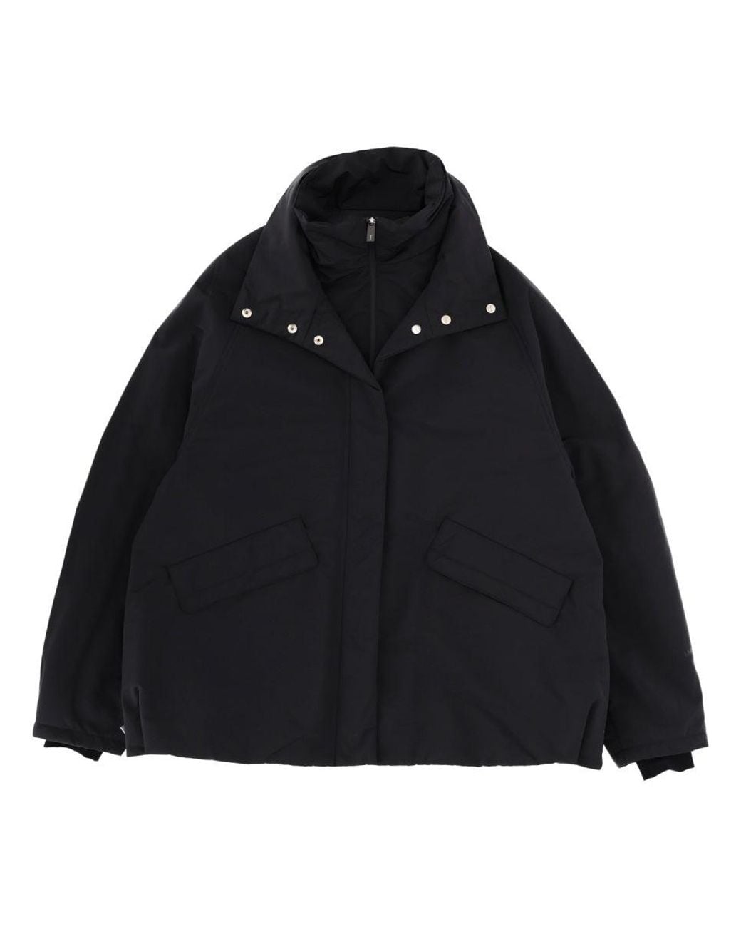 Laminar Black High-Neck Quilted Puffer Jacket