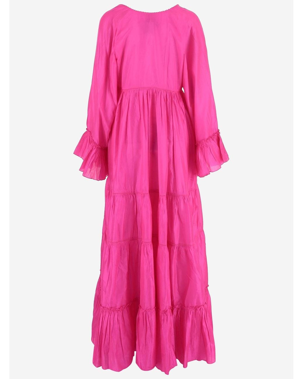 Péro Pink Long Silk Dress