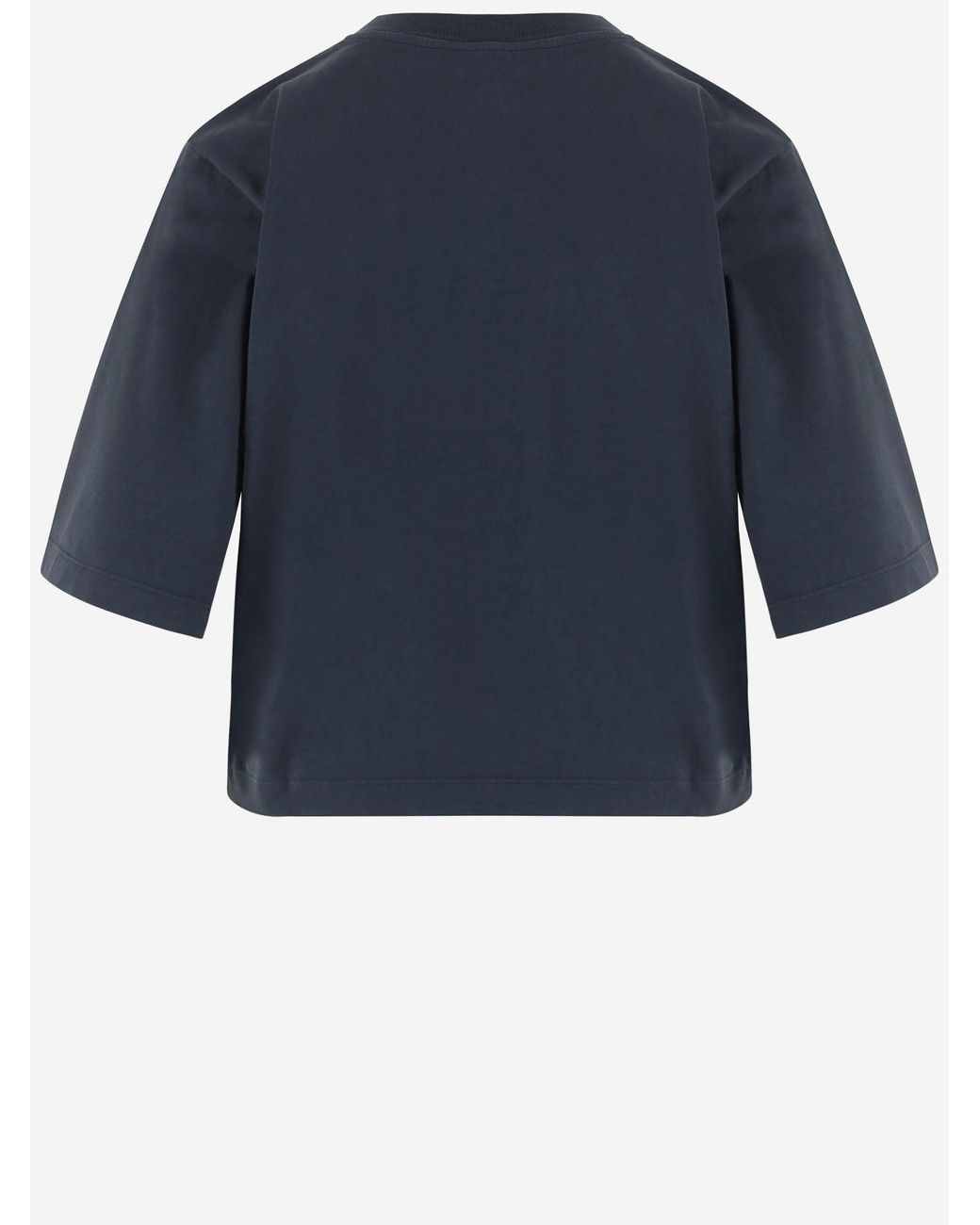 Pinko Blue Cotton T Shirt With Logo Print