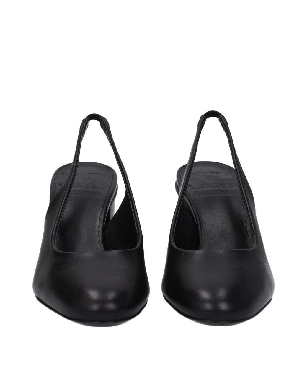 Max Mara Blue Slingback Heels Square Toe Block Heel