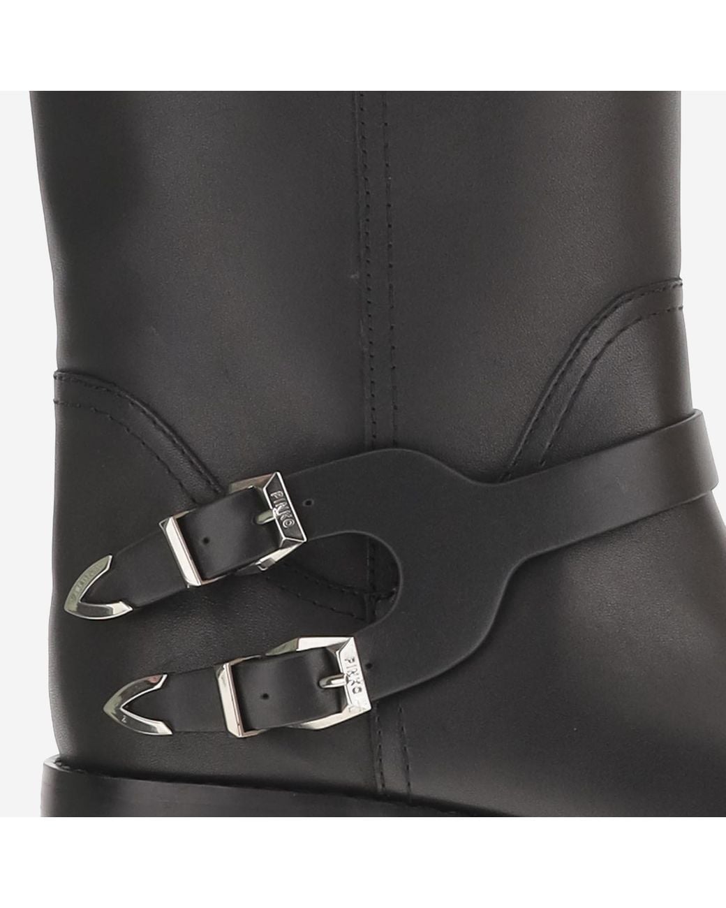 Pinko Gray Boots Cheval Leather Upper: Cow