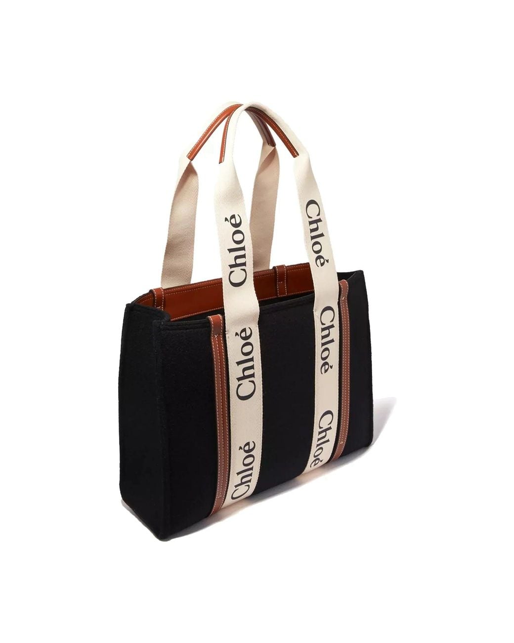 Chloé Black Chloé Woody Medium Tote Bag