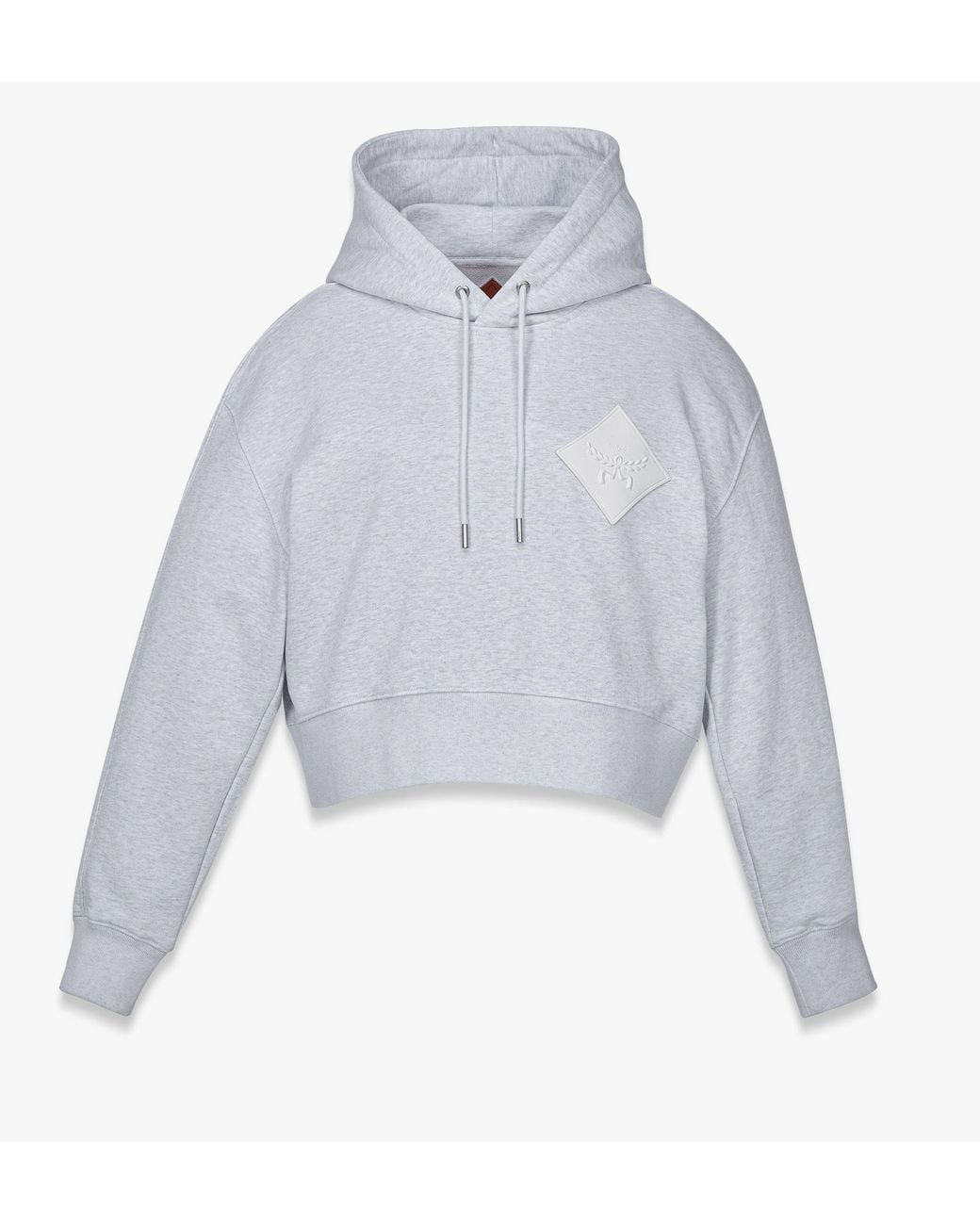 MCM White Essential Cropped Hoodie