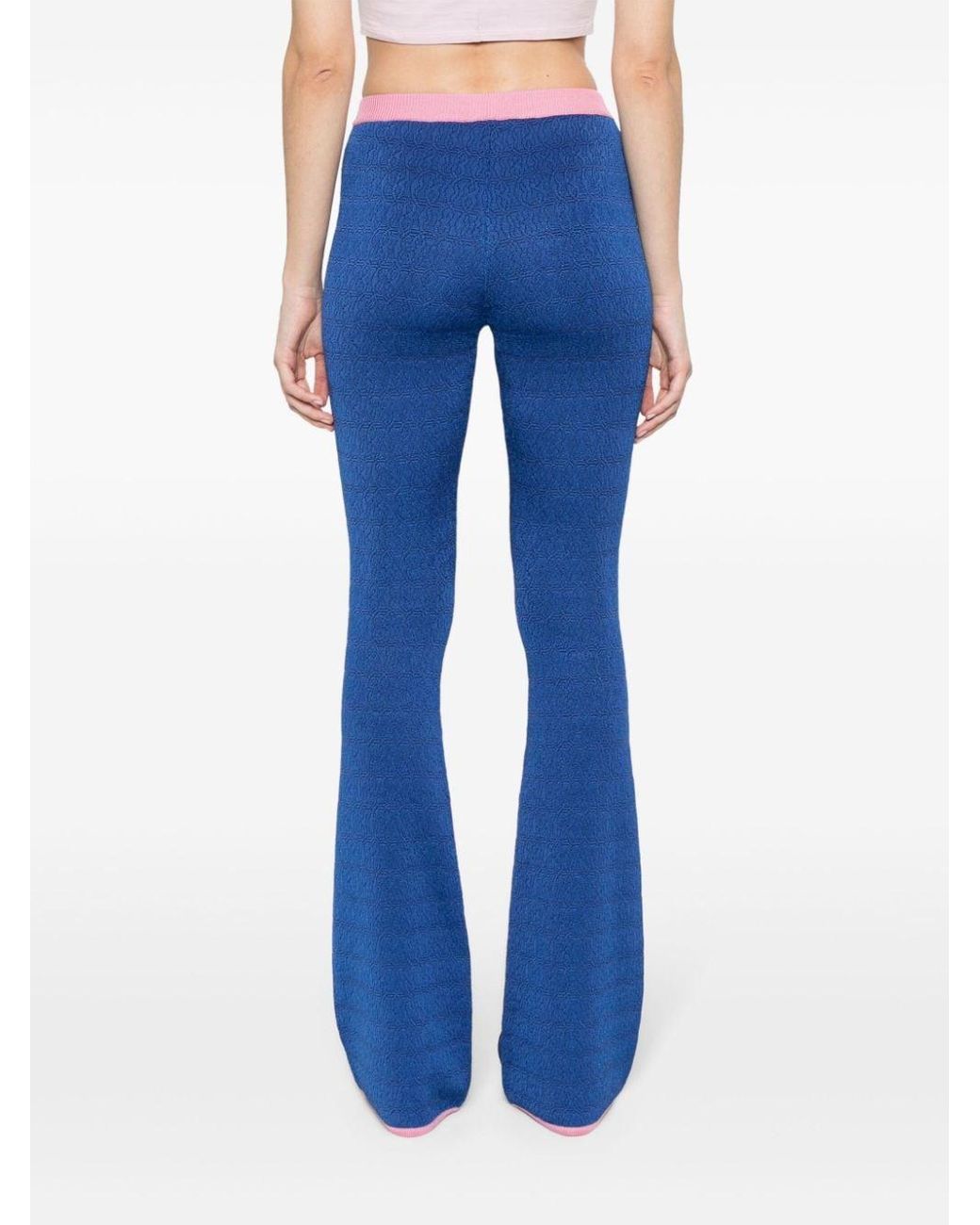 Pantalones acampanados con motivo en jacquard Bally de color Blue