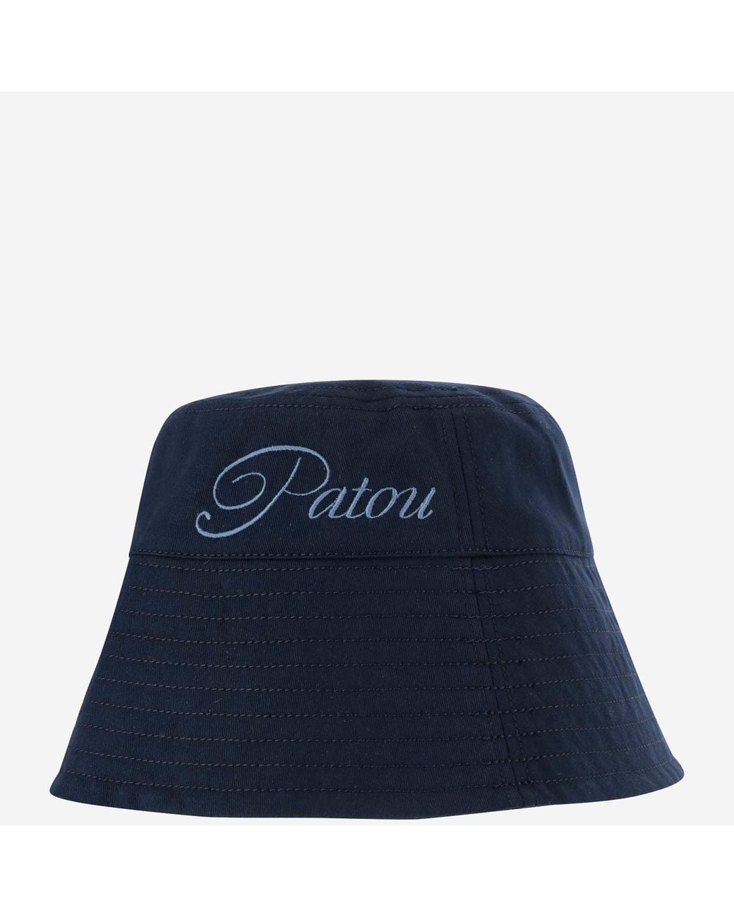 Patou Blue Cotton Bucket Hat With Logo