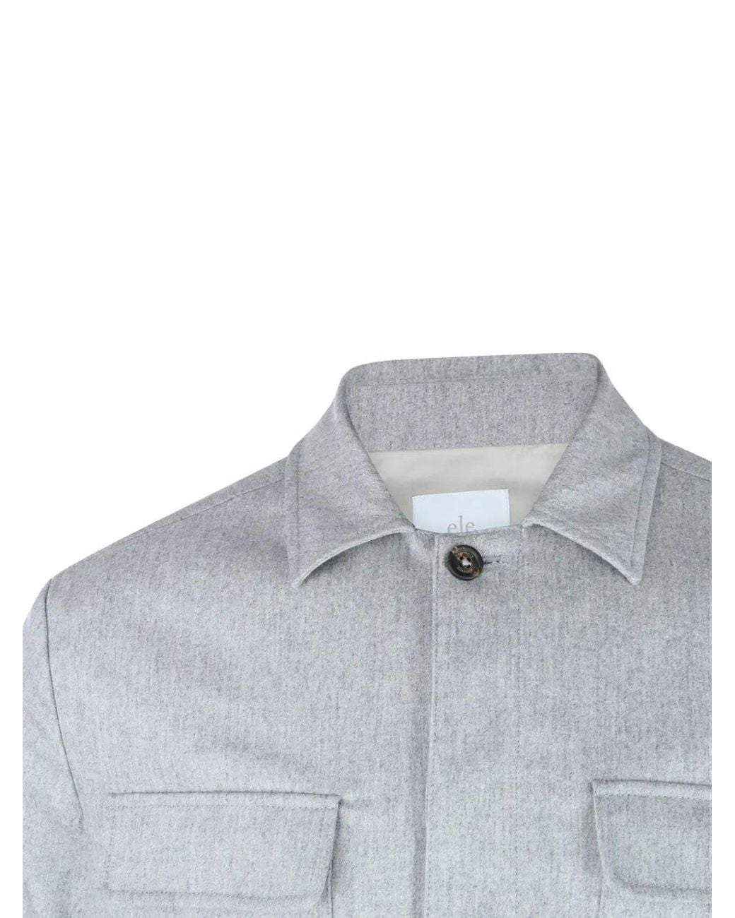 Eleventy Blue Shirt Jacket With Pockets