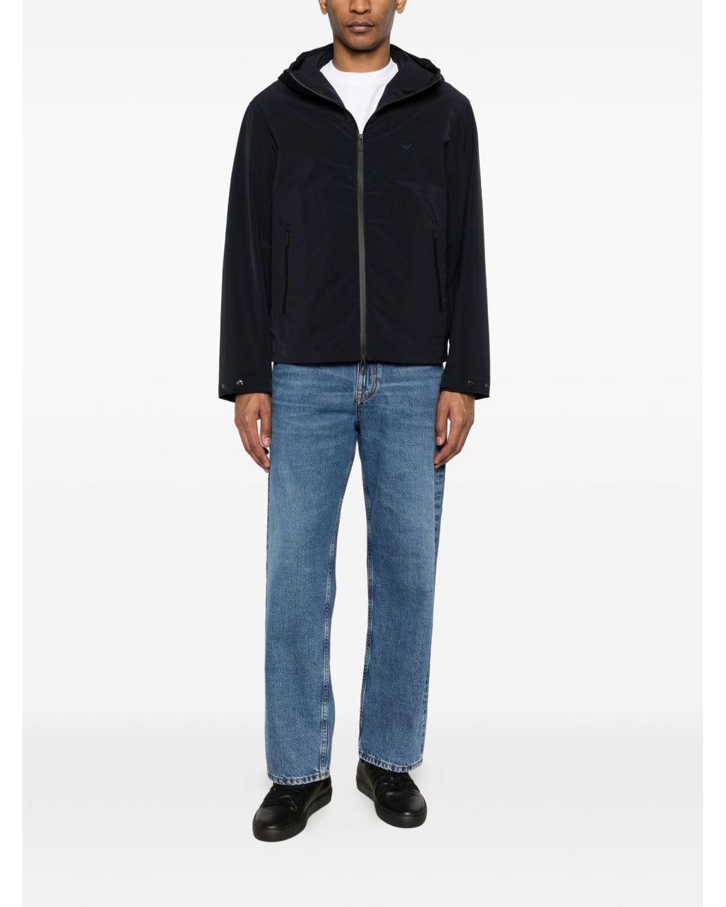 Emporio Armani Black Hooded Blouson Jacket