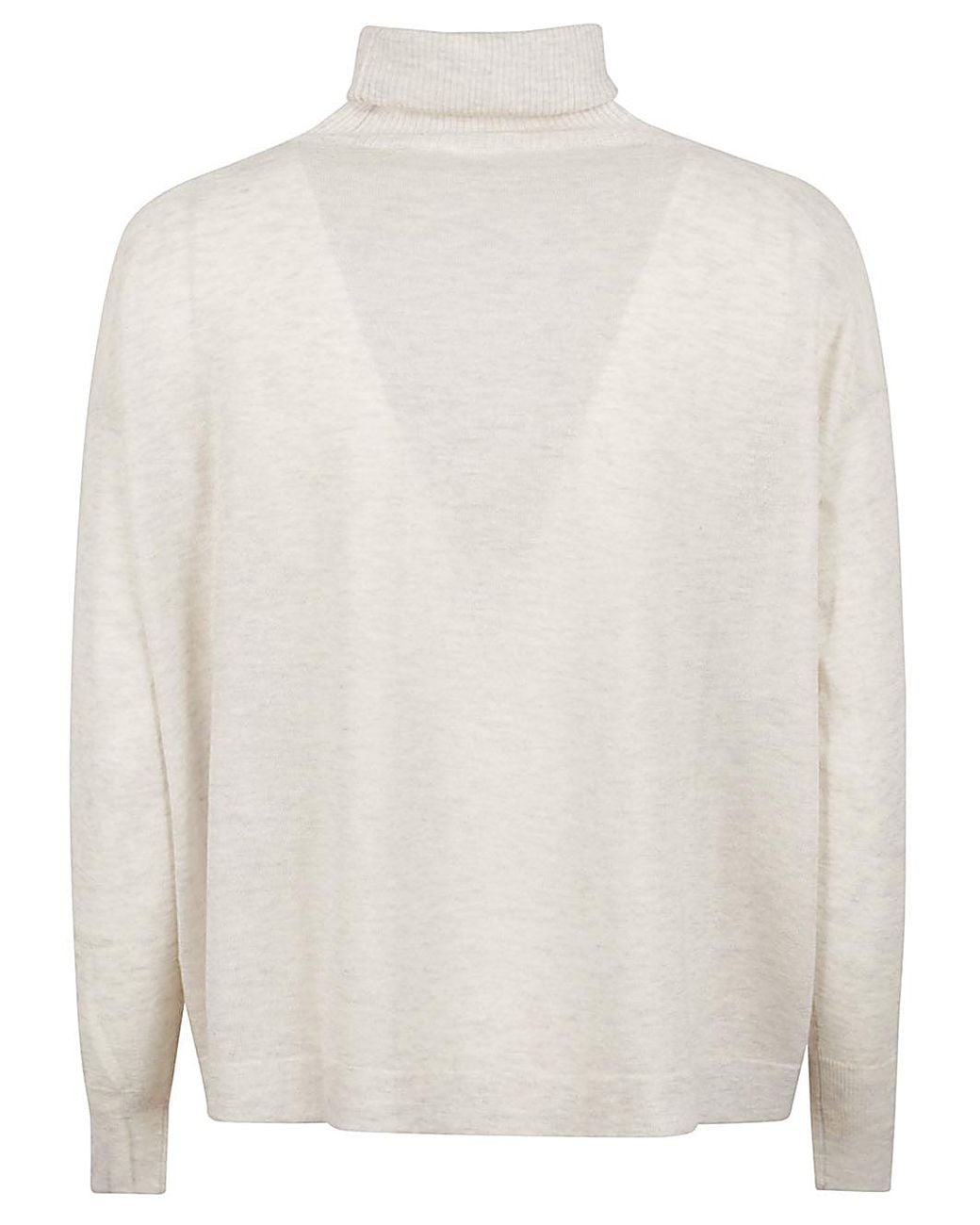 C.t. Plage White Cashmere High Neck Sweater